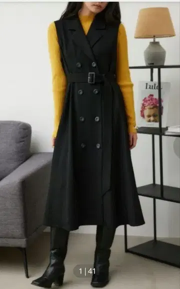 AZUL BY MOUSSY 트렌치 베스트 원피스 블랙