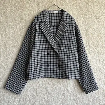 마우지 MOUSSY 체크 무늬 더블 자켓 F 블랙 화이트
