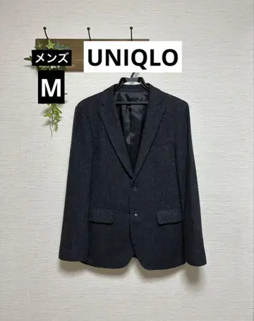 UNIQLO 유니클로 자켓 남성용 M 겨울 상품 울 혼방 겉옷 헤링본