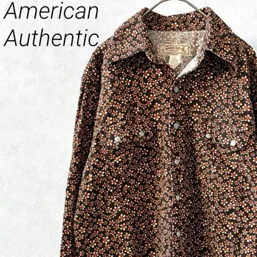 American Authentic 셔츠 가슴 포켓 코듀로이 꽃무늬