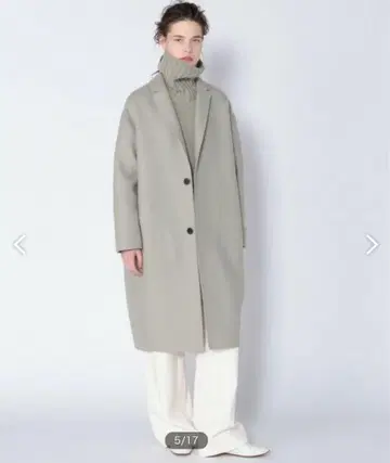 오버 사이즈 체스터 코트 네이비