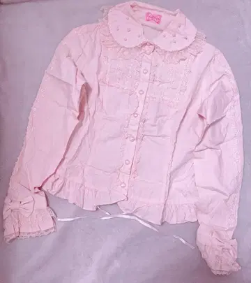 익명 배송 angelic pretty 펄 레이스 블라우스 핑크 면