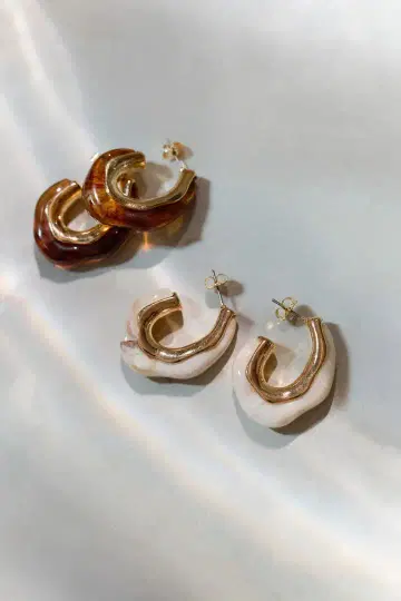 herlipto Melange Hoop Pierces