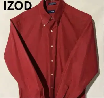 빈티지 IZOD 포플린 M 사이즈 빨간색 셔츠