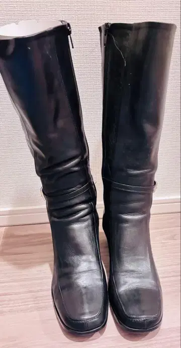 새상품급 클레뮤 롱 부츠 슬림 천연 가죽