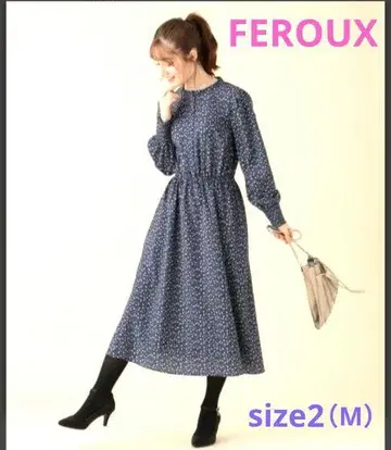 Feroux 스몰 플라워 프린트 원피스 네이비 계열