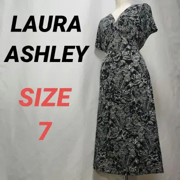 LAURA ASHLEY 로라 애슐리 꽃무늬 롱 원피스 플레어 블랙 7