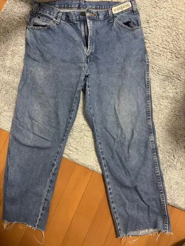 블루 데님 스트레이트 컷오프