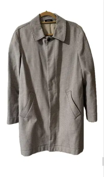 A.P.C. 아페쎄 스텐카라 코트 체크 무늬 베이지 M
