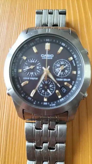 가동품 CASIO 카시오 솔라 캡처 블랙 크로노그래프 00S