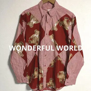 [ 멋진 디자인 ] 90s WONDERFUL WORLD 곰 셔츠 빅