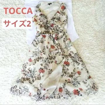 TOCCA 슬리브리스 실크 원피스 꽃무늬 올 패턴 카슈쿨