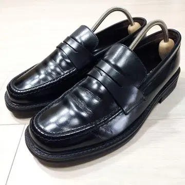 REGAL 블랙 가죽 코인 로퍼 가죽 JU27 25cm