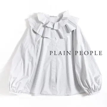 629u* 새상품급 플레인 피플 프릴 트리밍 체크 블라우스
