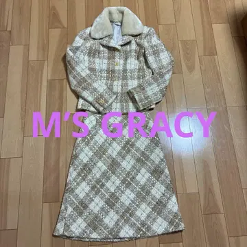 M S GRACY 트위드 체크 무늬 셋업