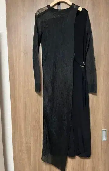 블랙 비침 롱 원피스