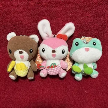 시나다 토끼 개구리 곰 마스코트 키링 봉제 인형 레트로 과일