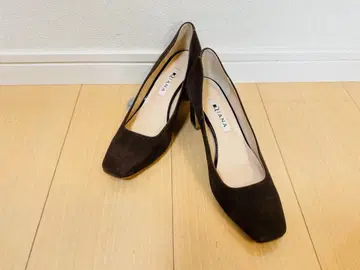 다이애나 펌프스 청키힐 스웨이드 브라운 22.5cm