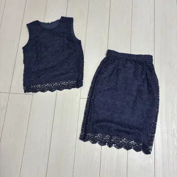 UNIQLO 블루 레이스 셋업 XS/S