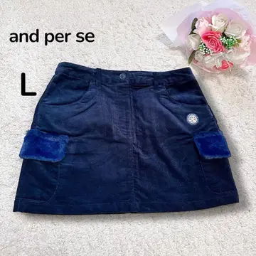 [앤퍼시 and per ce ] 코듀로이 스트레치 스커트 골프 네이비 L