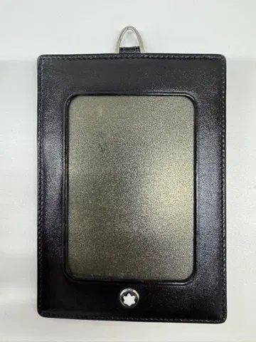 MONTBLANC 카드 케이스 블랙 가죽 스트랩 목걸이
