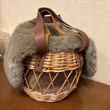 라탄 퍼 바스켓백