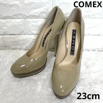 COMEX 코멕스 에나멜 베이지 하이힐 펌프스