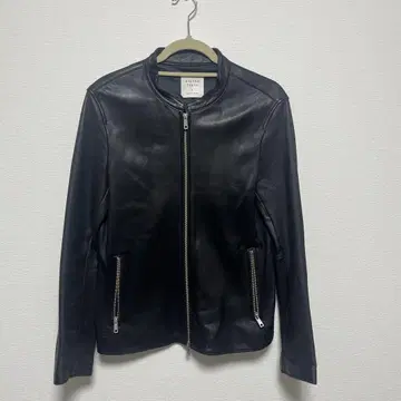 블랙 가죽 싱글 라이더 자켓