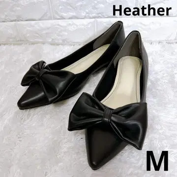 Heather 헤더 리본 플랫 슈즈 펌프스 블랙