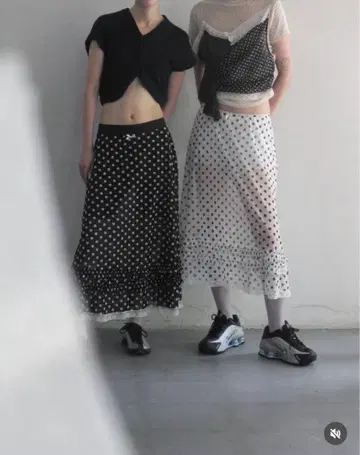 litmus 도트 스커트 화이트