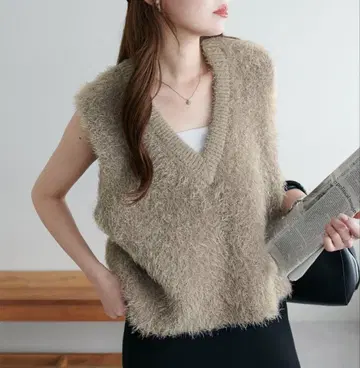 DIACOAT 앞뒤 2WAY 페더 얀 숏 베스트 모카
