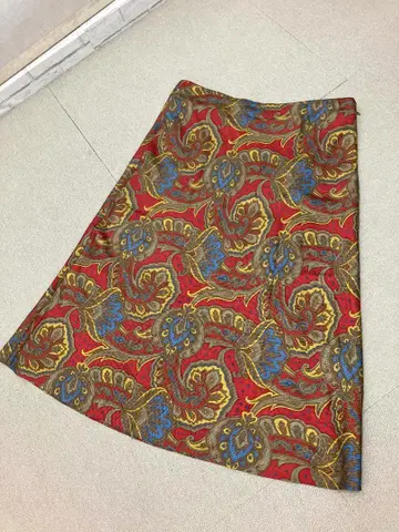 ( K08599 ) ETRO 에트로 페이즐리 스커트 실크 올 패턴 44
