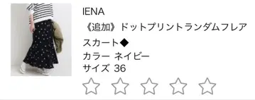 IENA 네이비 도트 프린트 플레어 스커트 36