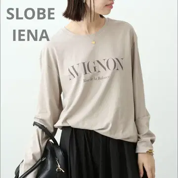 새상품급 2023 슬로브 이에나 AVIGNON 롱 TEE 베이지 일본제