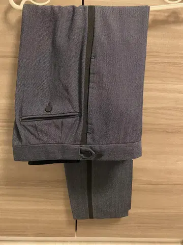 TOMORROWLAND MEN'S 울 데님 속단 테이퍼드 팬츠