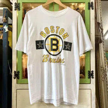 80's USA제 빈티지 T셔츠 BRUINS NHL 화이트 L