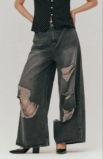 YOOU 데미지 데님 팬츠