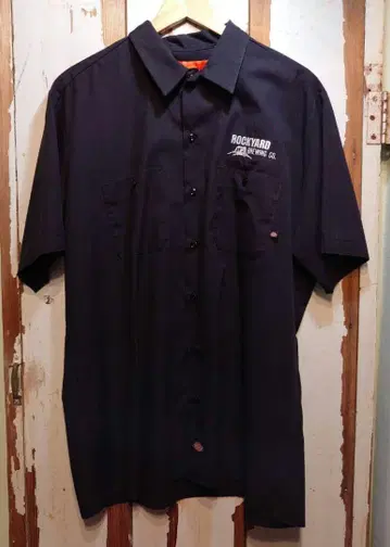 US 구제 의류 Dickies 워크 셔츠 자수/모노톤/XL