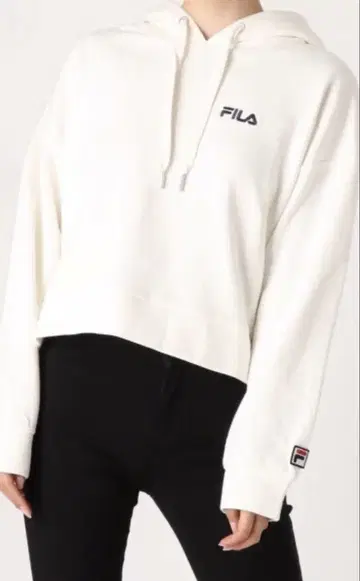 MERCURYDUO x FILA 후드 부착 후드티 화이트