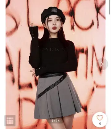 다리치 긴팔 그래픽 스터드 니트 (블랙)