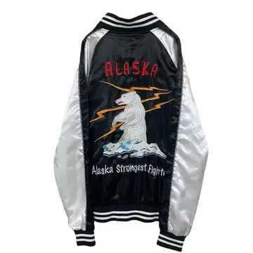 ALASKA 스카잔 블랙 화이트 자수 BAYCREST 사이즈 L