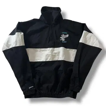 90s 바바리안 럭비 하프 지퍼 코튼 풀오버 백 로고