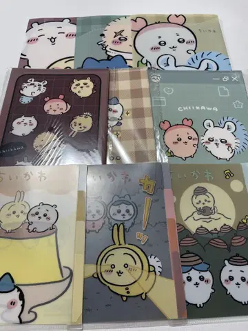 치이카와 100엔샵 100엔샵 클리어 파일과 노트 9개 세트