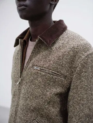 AURALEE HOMESPUN TWEED ZIP BLOUSON 사이즈 3