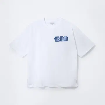 TTT 깅엄 체크 로고 티 (WHITE) L 사이즈