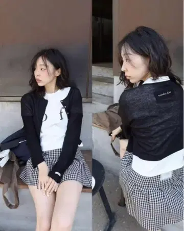 overdue flair 블랙 가디건