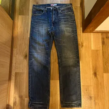 X-LARGE 다크 블루 스트레이트 데님