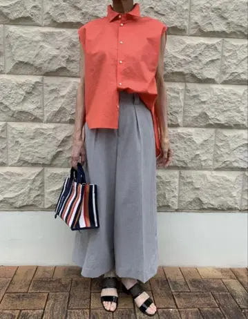 coomb 오렌지 린넨 셔츠