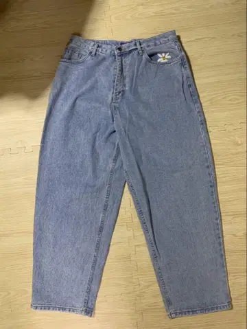 LABROS 꽃무늬 자수 와이드 레그 데님 L 사이즈