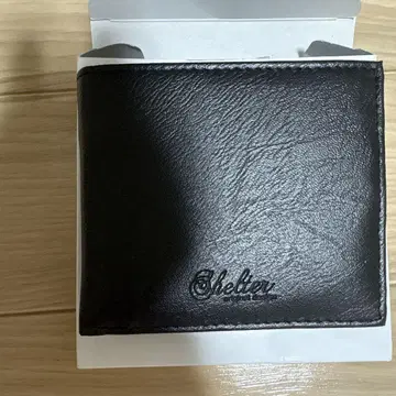 Sheber 블랙 가죽 접이식 지갑
